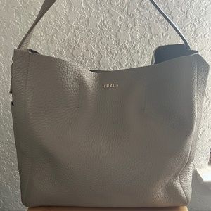 Furla CAPRICCIO Hobo M Shoulder Handbag, Greige [Used with slight signs of wear]